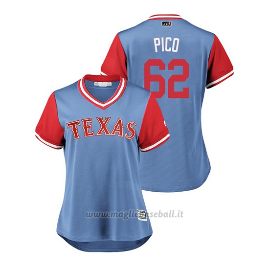 Maglia Baseball Donna Texas Rangers Jose Leclerc 2018 Llws Players Weekend Pico Light TOrnto Blue Jays